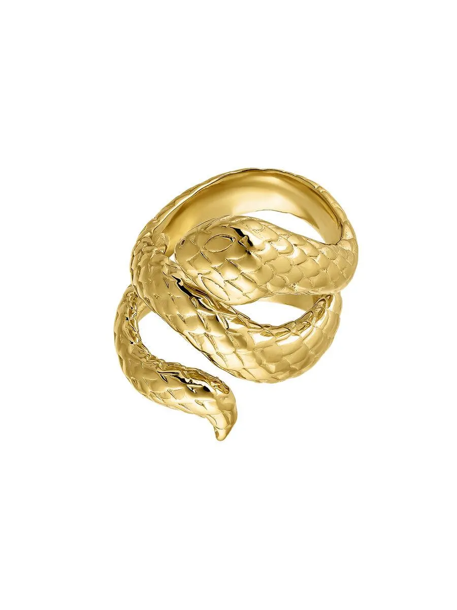 Anillo serpiente abierta plata recubierta oro