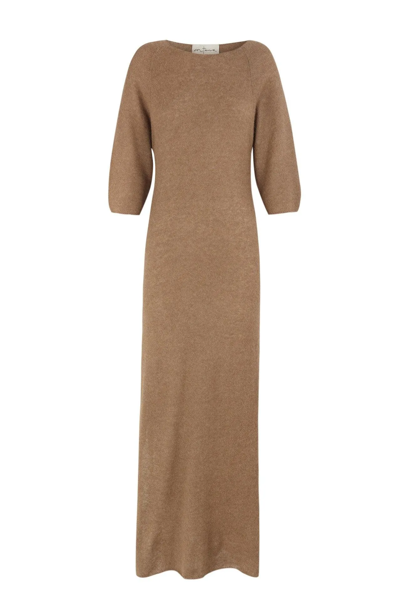 Diandra, cinnamon dress in baby alpaca, cashmere and silk
