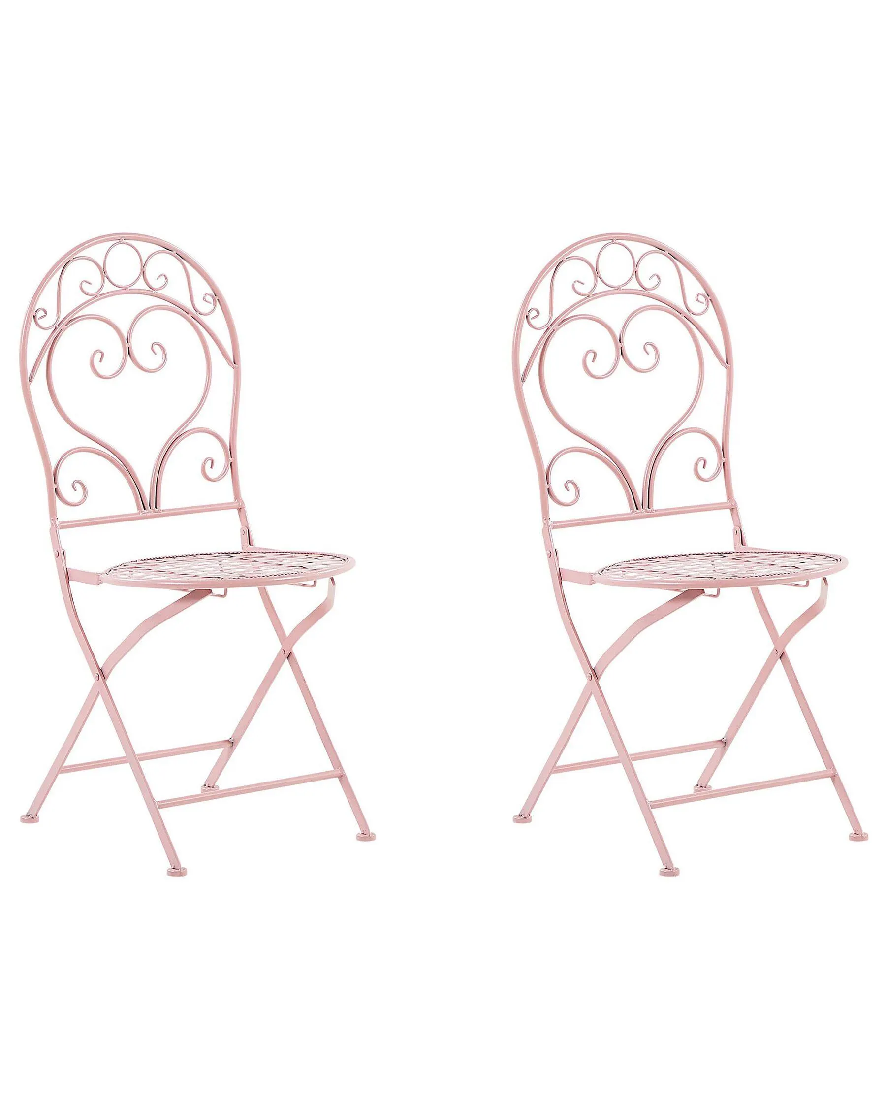 Conjunto de 2 sillas de jardín ALBINIA Metal Rosa