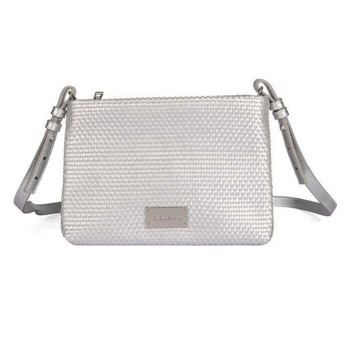 SILVER CROSSBODY BAG WITH MORVAH BRAIDING
