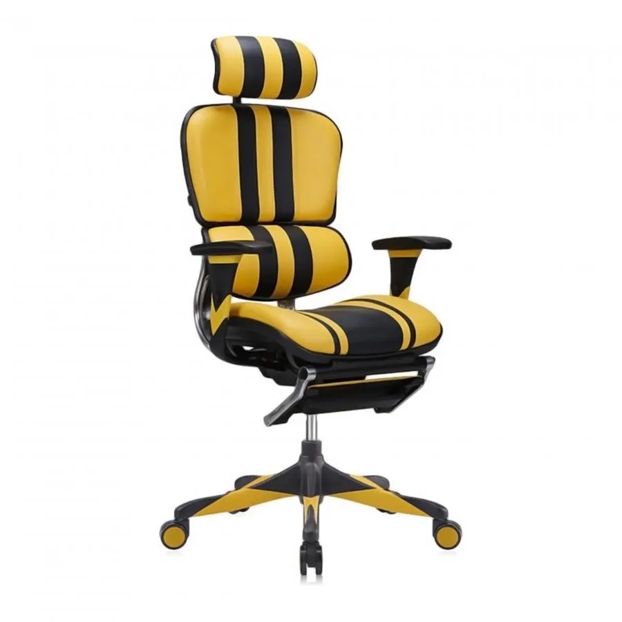 Silla Gamer Profesional Ergohuman Gaming, 100% Ajustable - Amarillo