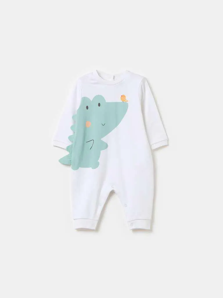 Onesie with crocodile print Blanc optique
