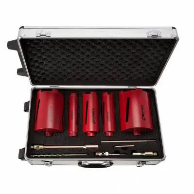 Maletín de 5 brocas de corona de diamante - Ø42 a 127 mm