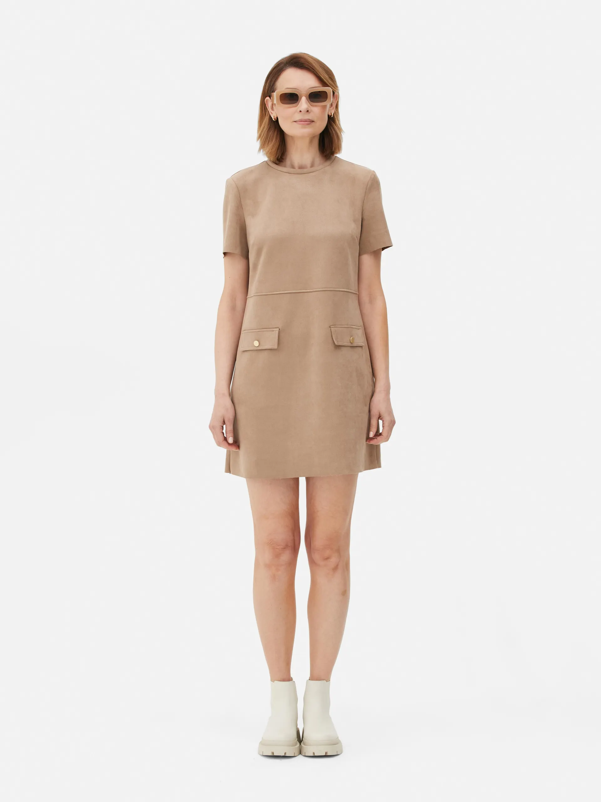 Vestido corto de antelina