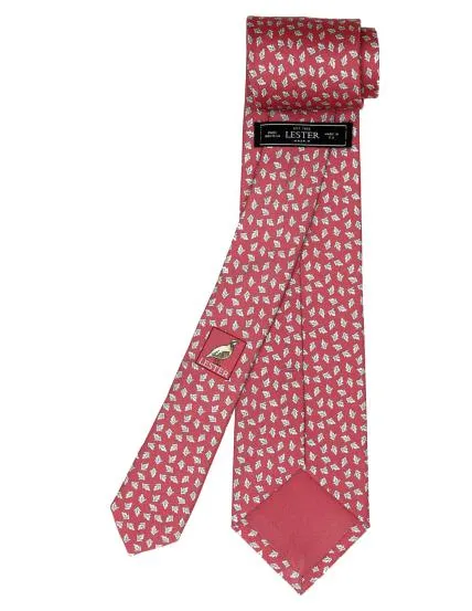 Corbata hojas Rosa/gris