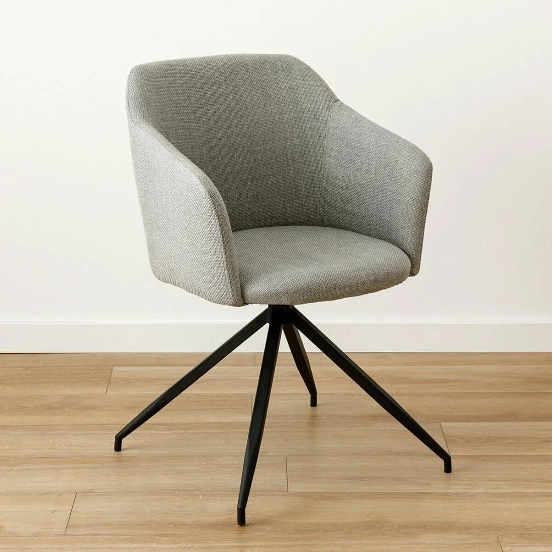 Silla giratoria tapizada gris