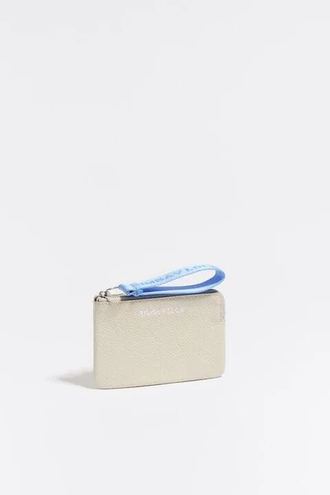 Monedero curvo piel blanco