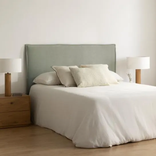 Cabecero tapizado desenfundable 150/160 verde claro