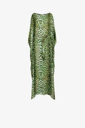 Vestido caftán con estampado Jaguar