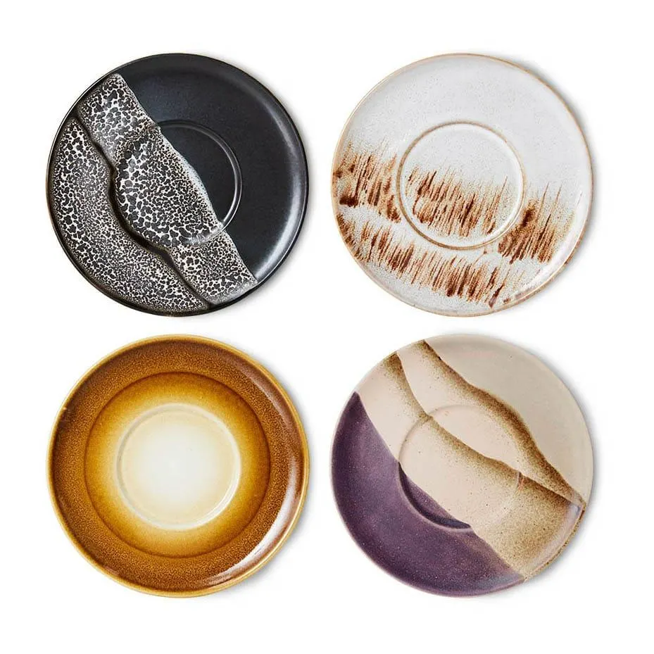 4 Platos de café 70's Ø13 cm
