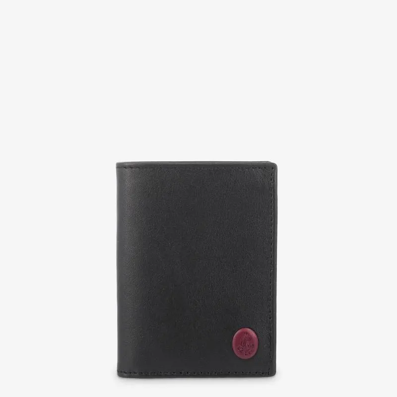 Cartera hombre en piel vacuno color negro/burdeos-Tribeca