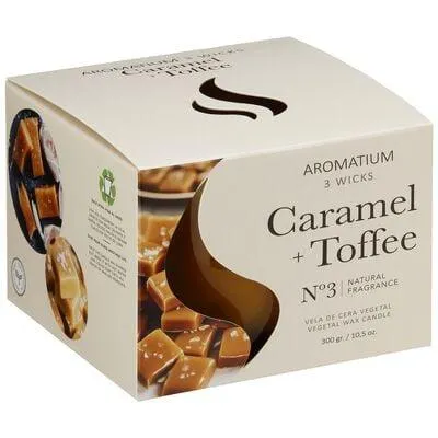 Vela 3 mechas Aromatium caramel+toffee