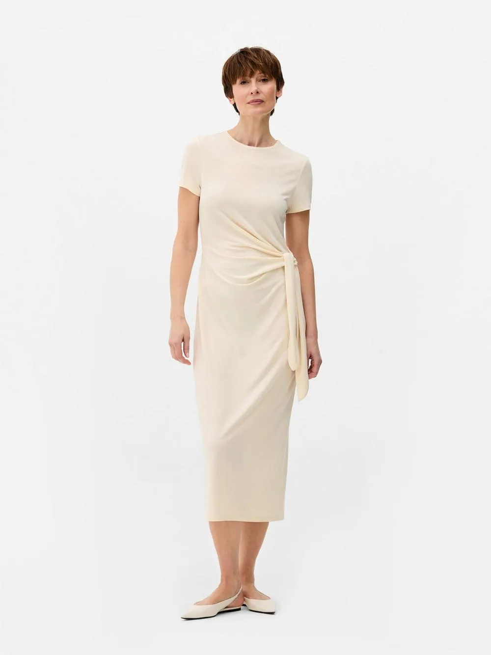 Midikleid mit Zierknoten