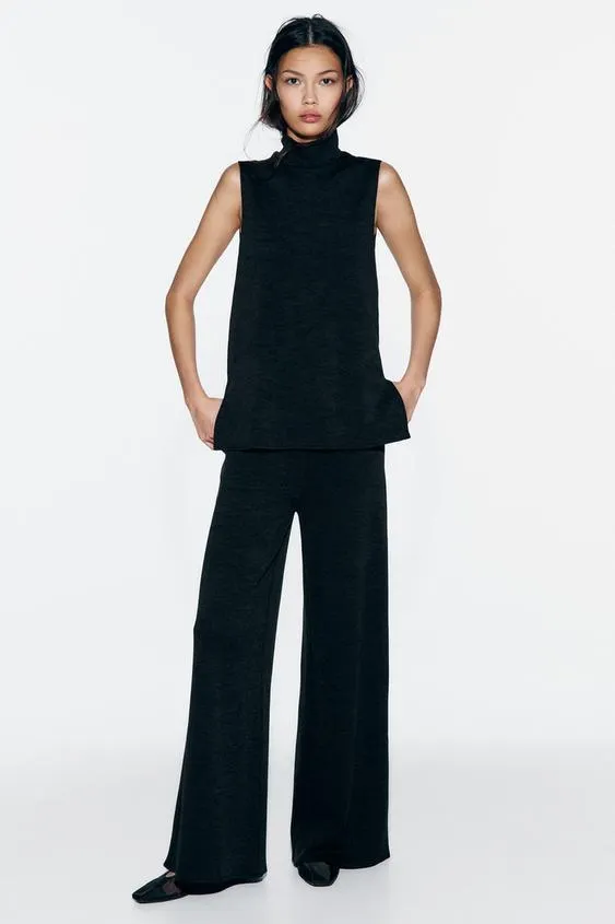 PANTALÓN ANCHO SOFT PIQUÉ