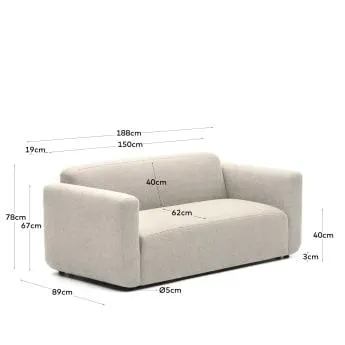Sofá modular Neom 2 plazas beige 188 cm FSC Mix Credit