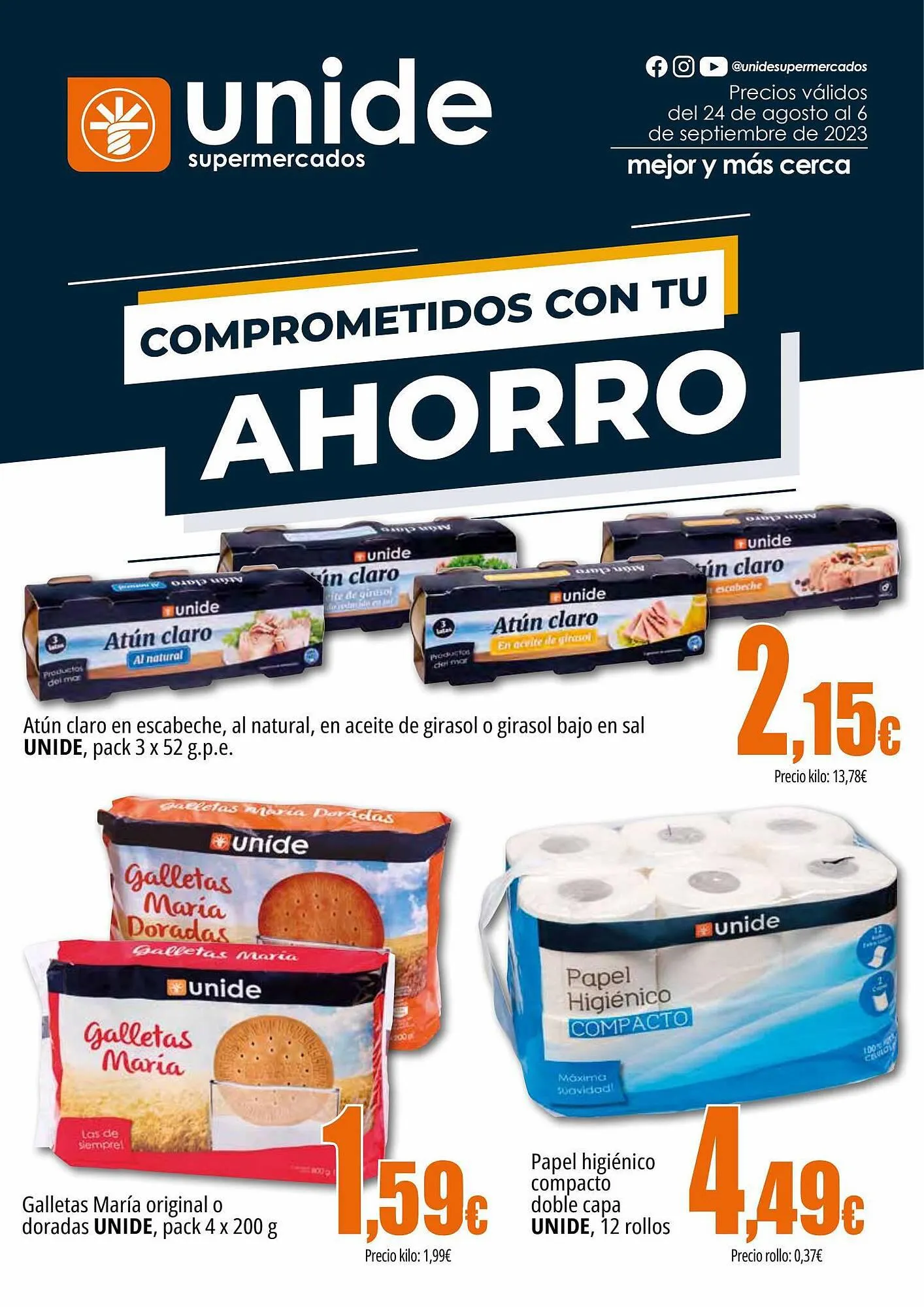 Catálogo de Folleto Unide Supermercados 24 de agosto al 6 de septiembre 2023 - Página 1