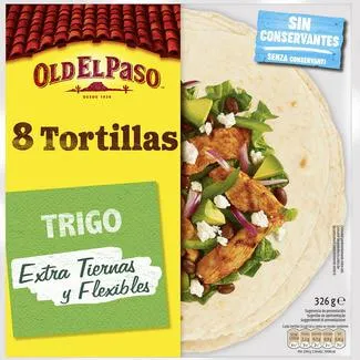 OLD EL PASO tortillas de trigo extra tiernas y flexibles 8 unidades envase 326 g