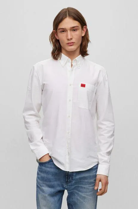 Camisa slim fit abotonada de algodón Oxford