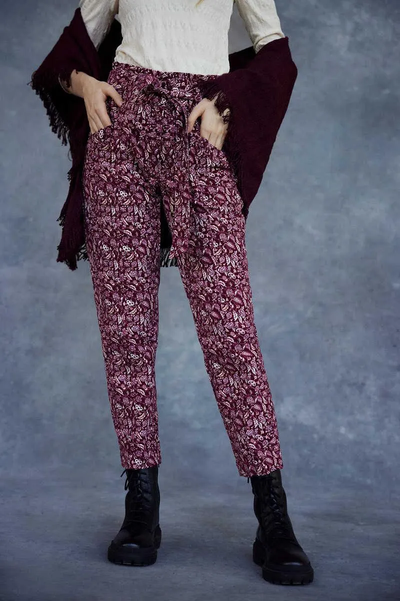 Pantalón de pana estampado