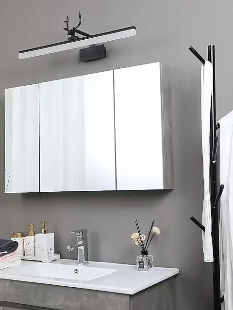 iluminación de tocador simple 7.5 "ip20 espejo luces delanteras hierro acrílico negro hogar moda retráctil baño antivaho tocador led espejo gabinete lámpara luces de baño