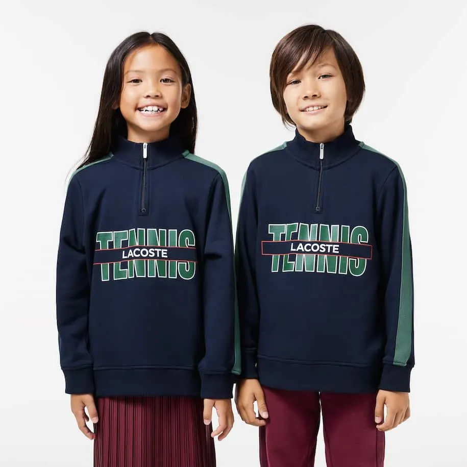 Sudadera de algodón estampada con cuello estilo camionero