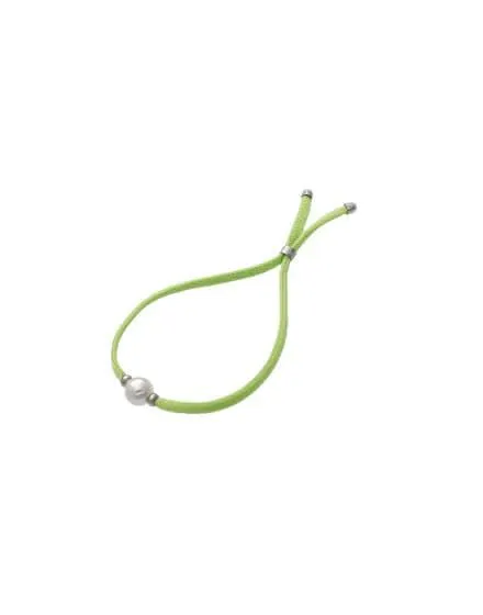 Pulsera elástica Sifnos verde lima con perla