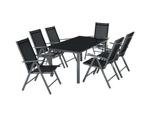 Conjunto de sillas de aluminio 6+1, gris