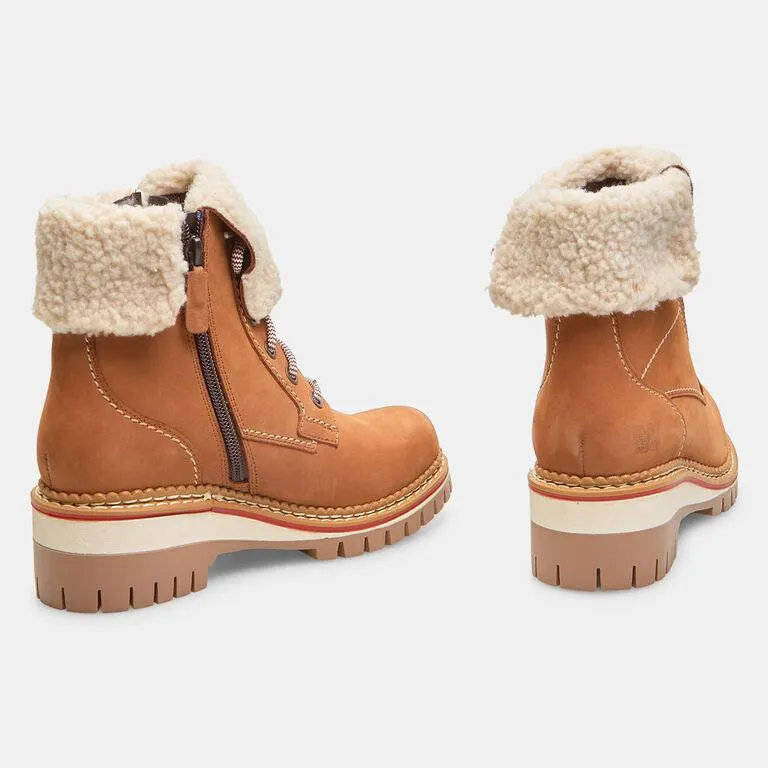 Botines de mujer de nobuk con interior en teddy