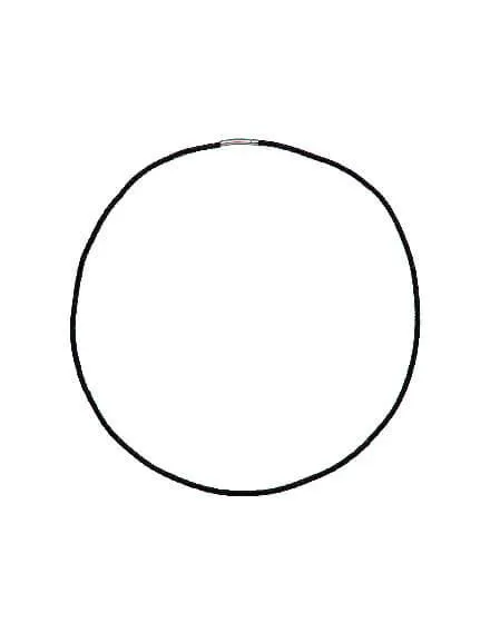 Collar Tahití cuero trenzado negro 68cm