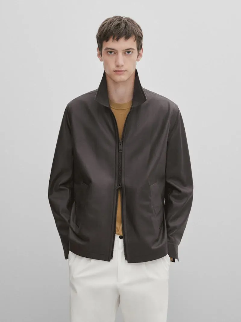 Cazadora piel napa cremallera -Studio