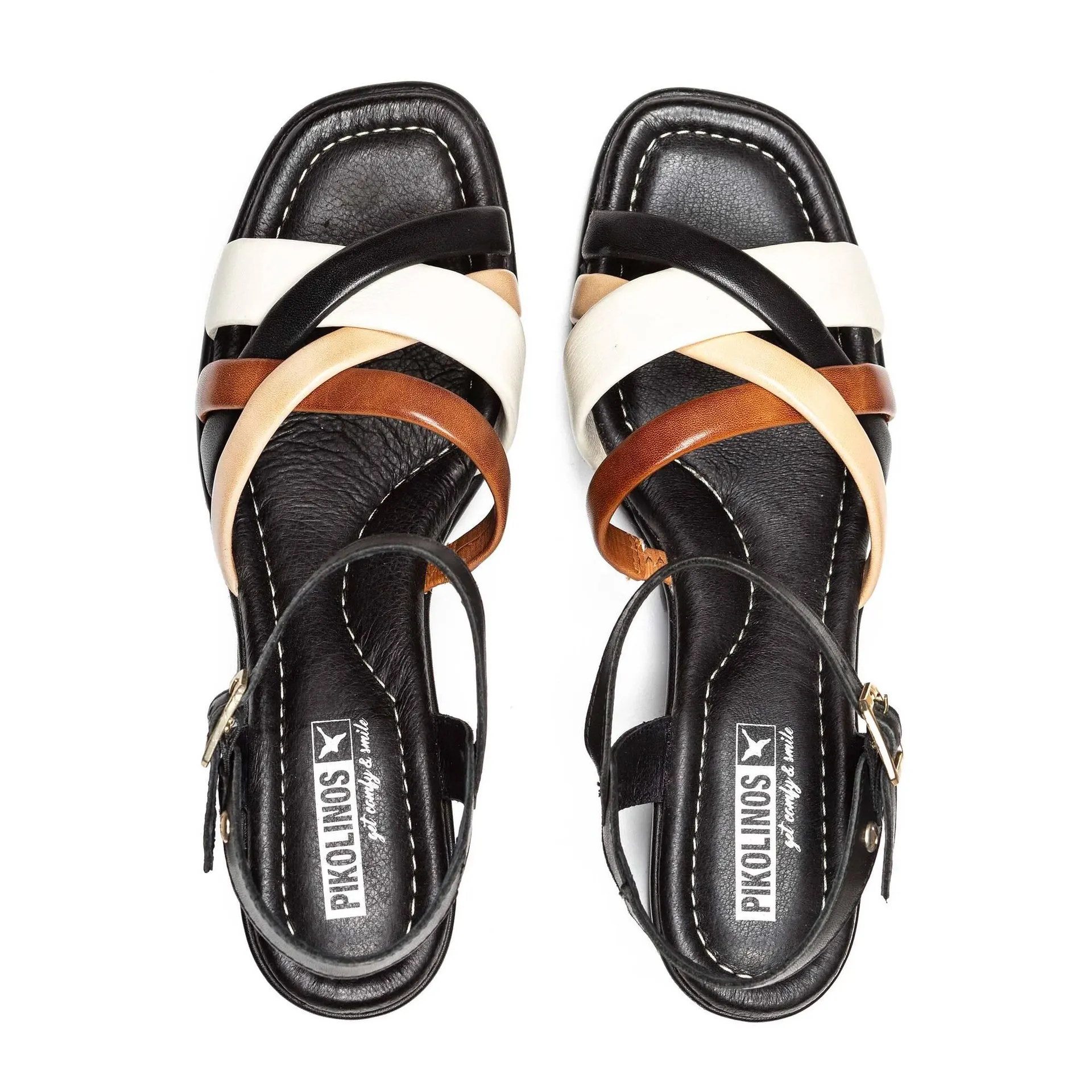 TEULADA sandalias de mujer con cuña y tiras multicolor