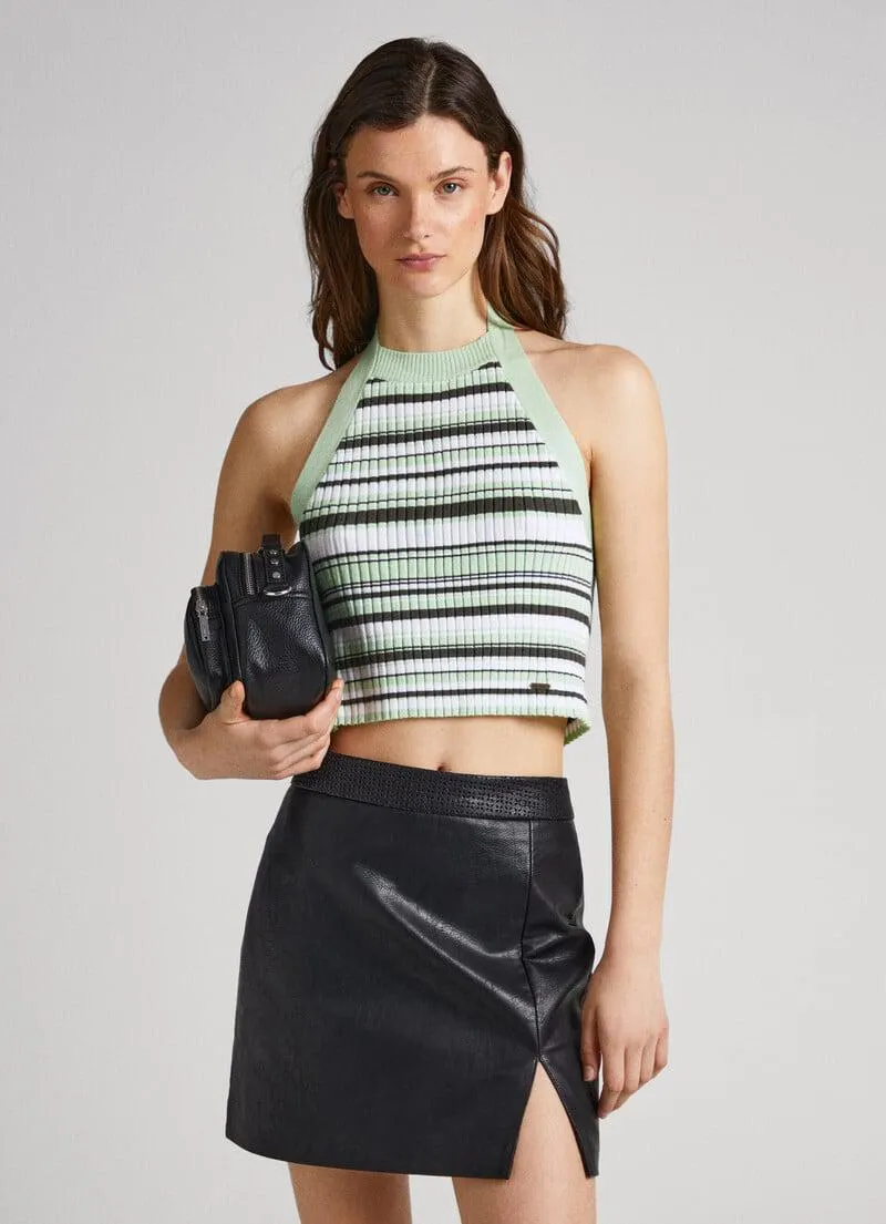 TOP HALTER ESTAMPADO RAYAS