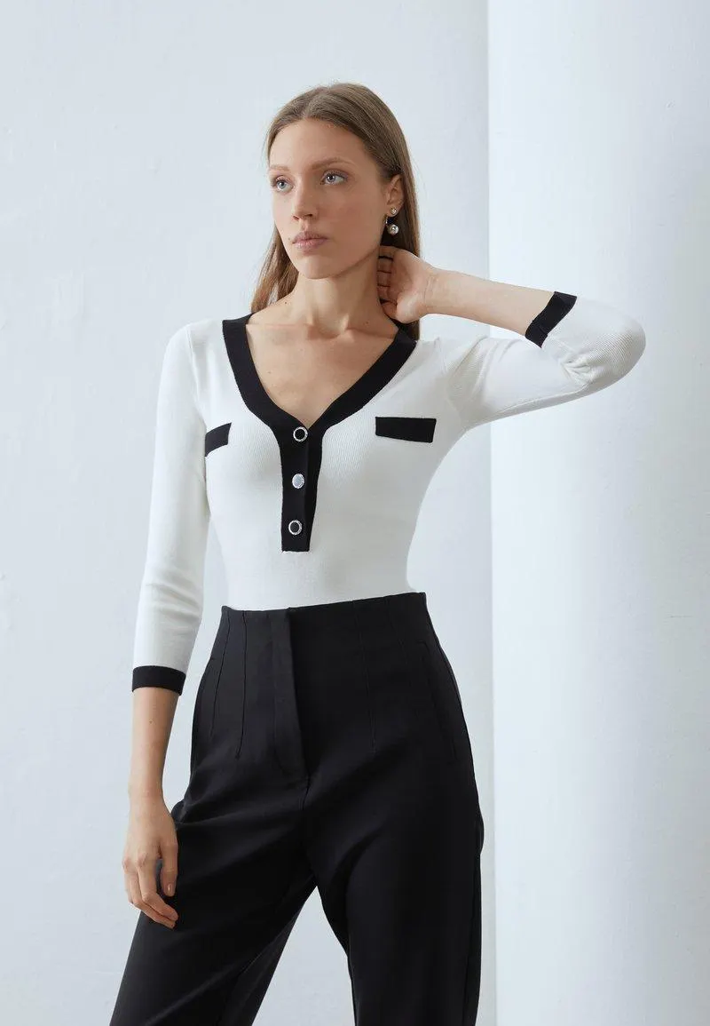 Jersey de punto - white/black