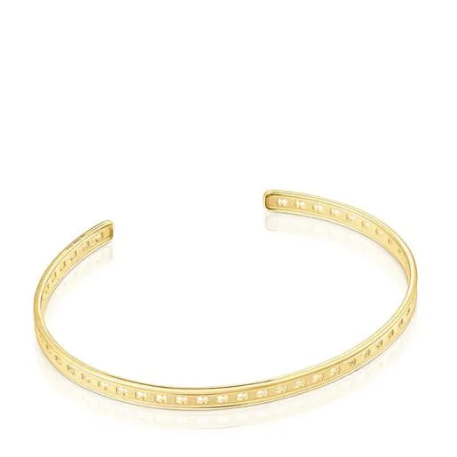Pulsera con baño de oro 18 kt sobre plata y siluetas TOUS Bear Row