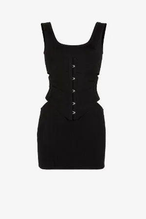 Vestido mini con corsé y aberturas