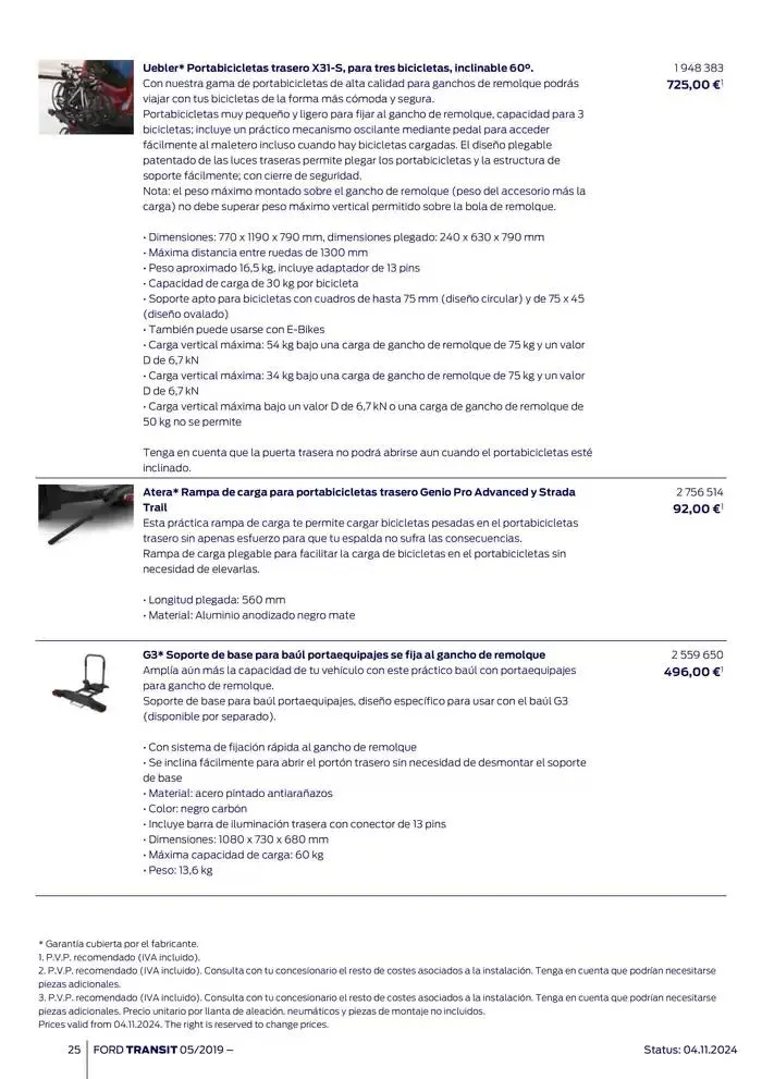 Catálogo de Ford de accesorios Transit Van 13 de noviembre al 13 de noviembre 2025 - Página 25