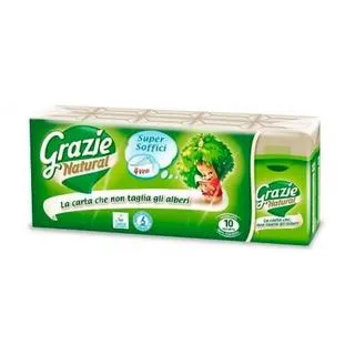 Pañuelos de bolsillo 4 capas Grazie Natural 10 Paquetes