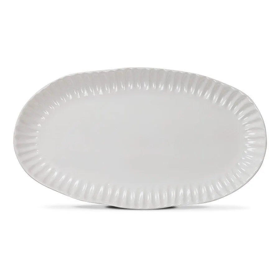 Fuente Ovalada Fossil Blanco 35,5X18cm Culinarium