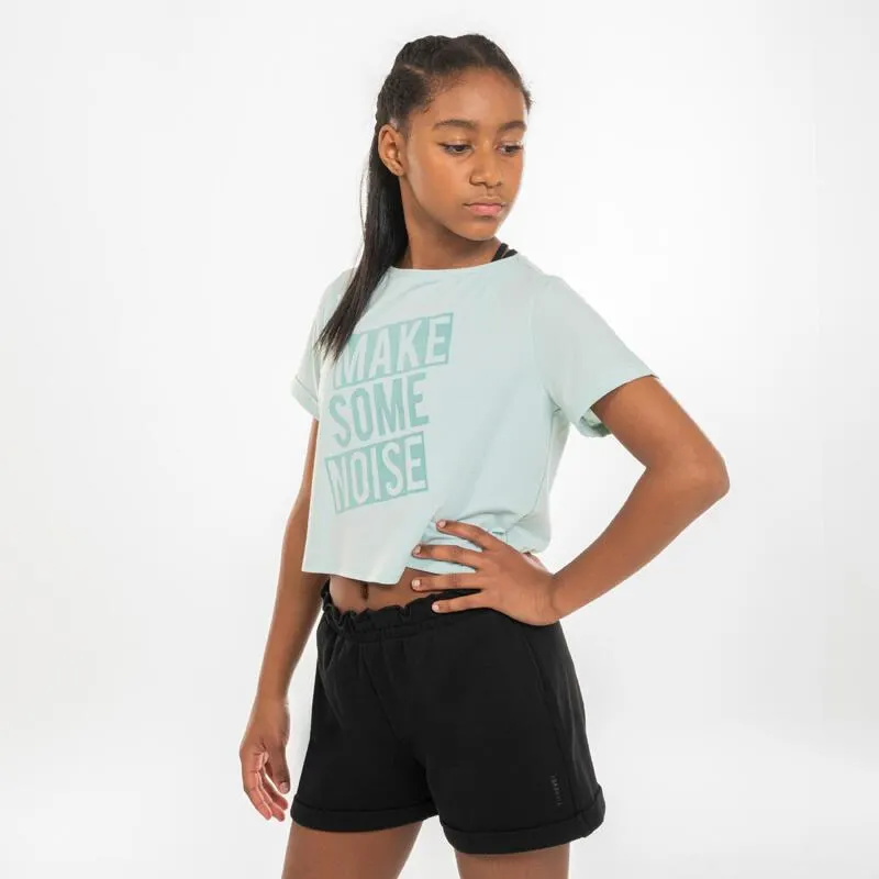 Camiseta Danza Modern Jazz Niña Verde Crop Top Holgada