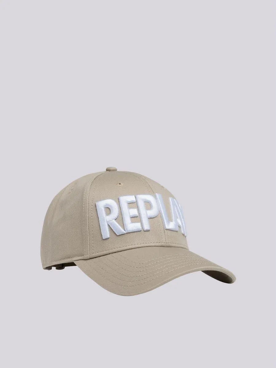 Gorra con visera de sarga con bordado de logo