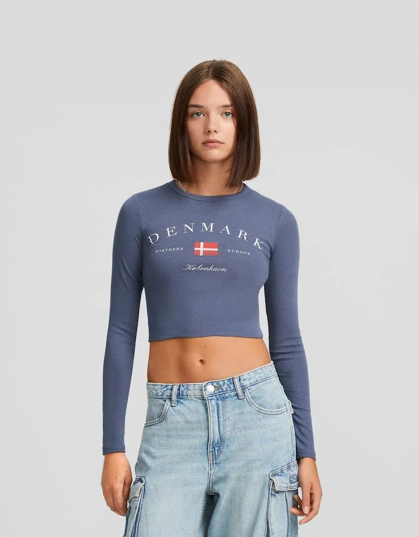 Printed long sleeve T-shirt