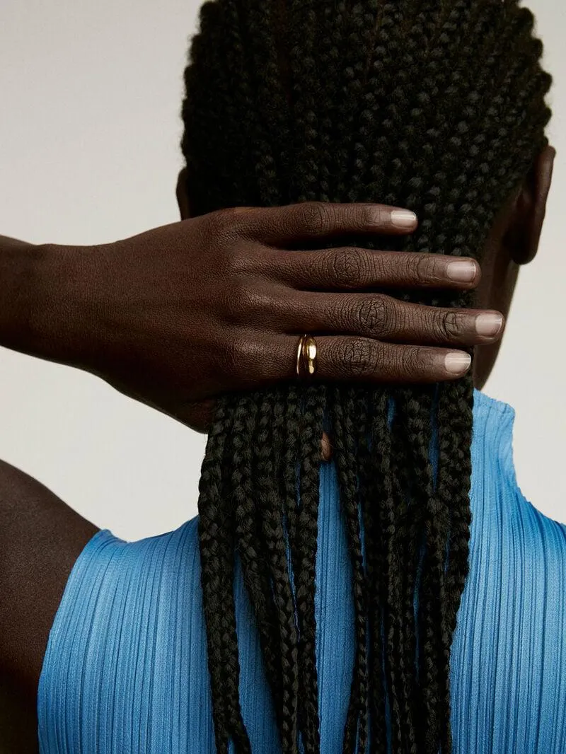 Anillo doble de plata 925 bañada en oro amarillo de 18K