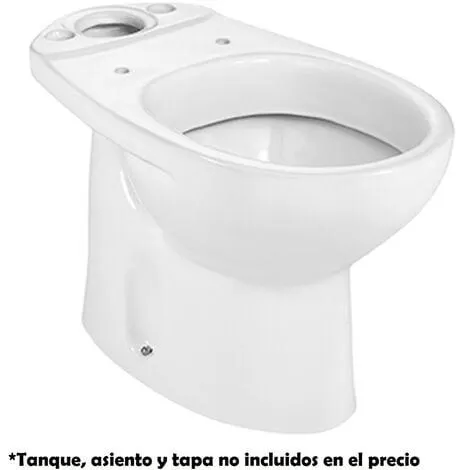 Taza de inodoro ROCA Victoria de tanque bajo con salida vertical - Color: Blanco
