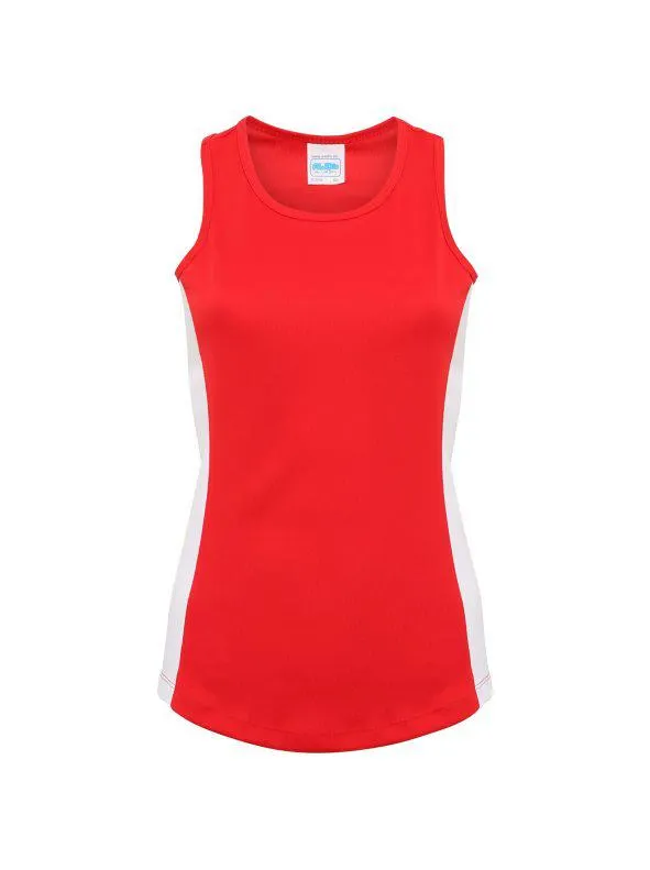 Camiseta de tiranes de deporte con franjas de diferente color para mujer