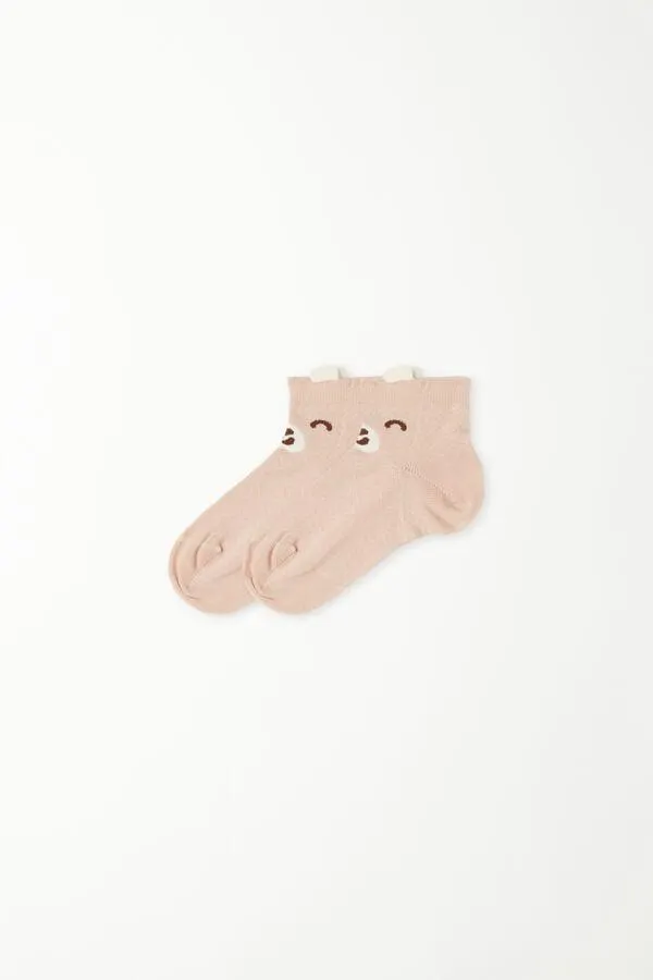 Calcetines Cortos de Algodón con Motivo para Niña