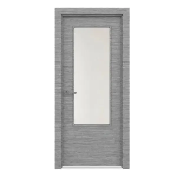 Puerta de Interior acristalada Carina gris derecha 82,5 cm