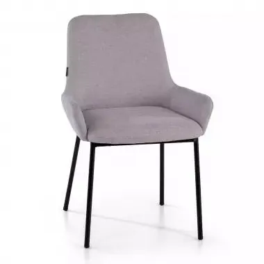 Silla Nórdica Carina, acolchado, patas metálicas - Gris