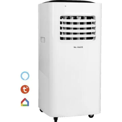 ARTIC-160 - Aire acondicionado portátil frio, conexión inteligente, enfriador móvil, clase A, 3 en 1: refrigeración 7000BTU/h, 1765 frigorías, ventilador, deshumidificador y mando a distancia, ≥14 m2