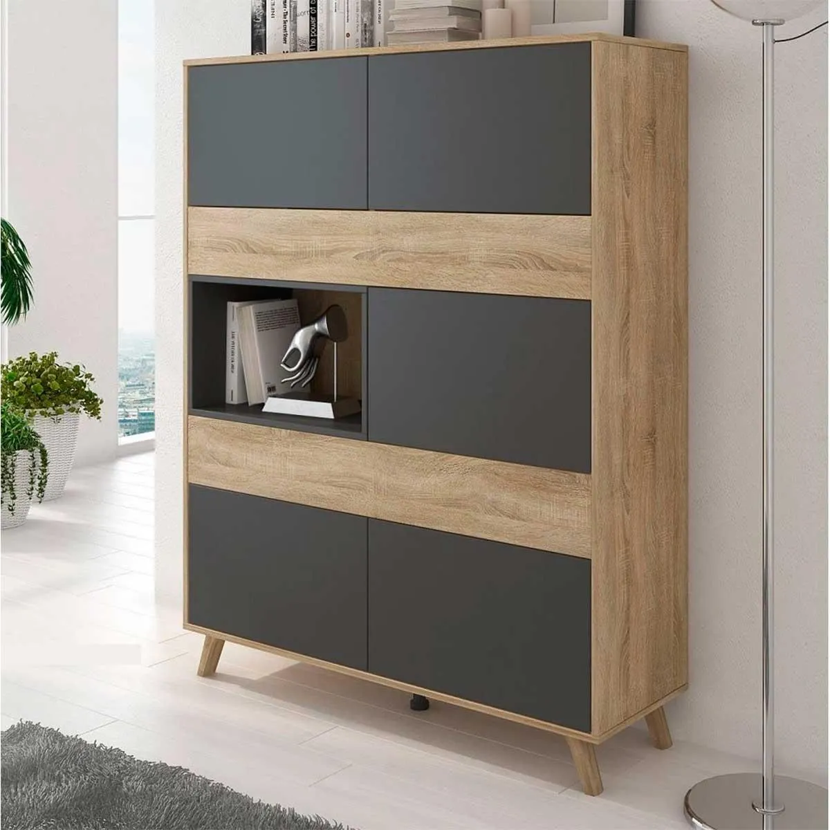 Vitrina Soto 6 módulos 156x120,9x39,6 cm