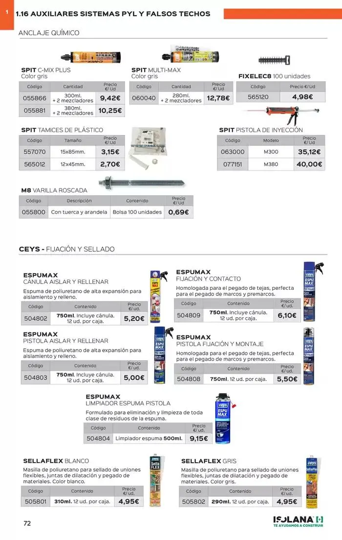 Catálogo de PLACA DE YESO LAMINADO – TARIFA ISOLANA 31 de marzo al 31 de marzo 2025 - Página 67